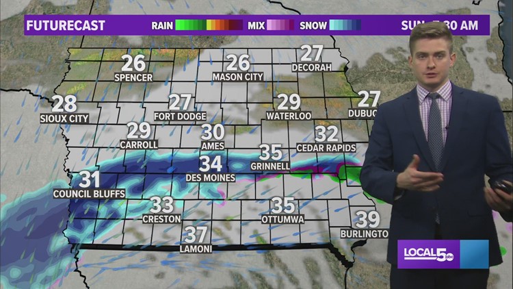 LOCAL 5 FORECAST: After a spectacular Saturday, heavy snow for some Sunday
