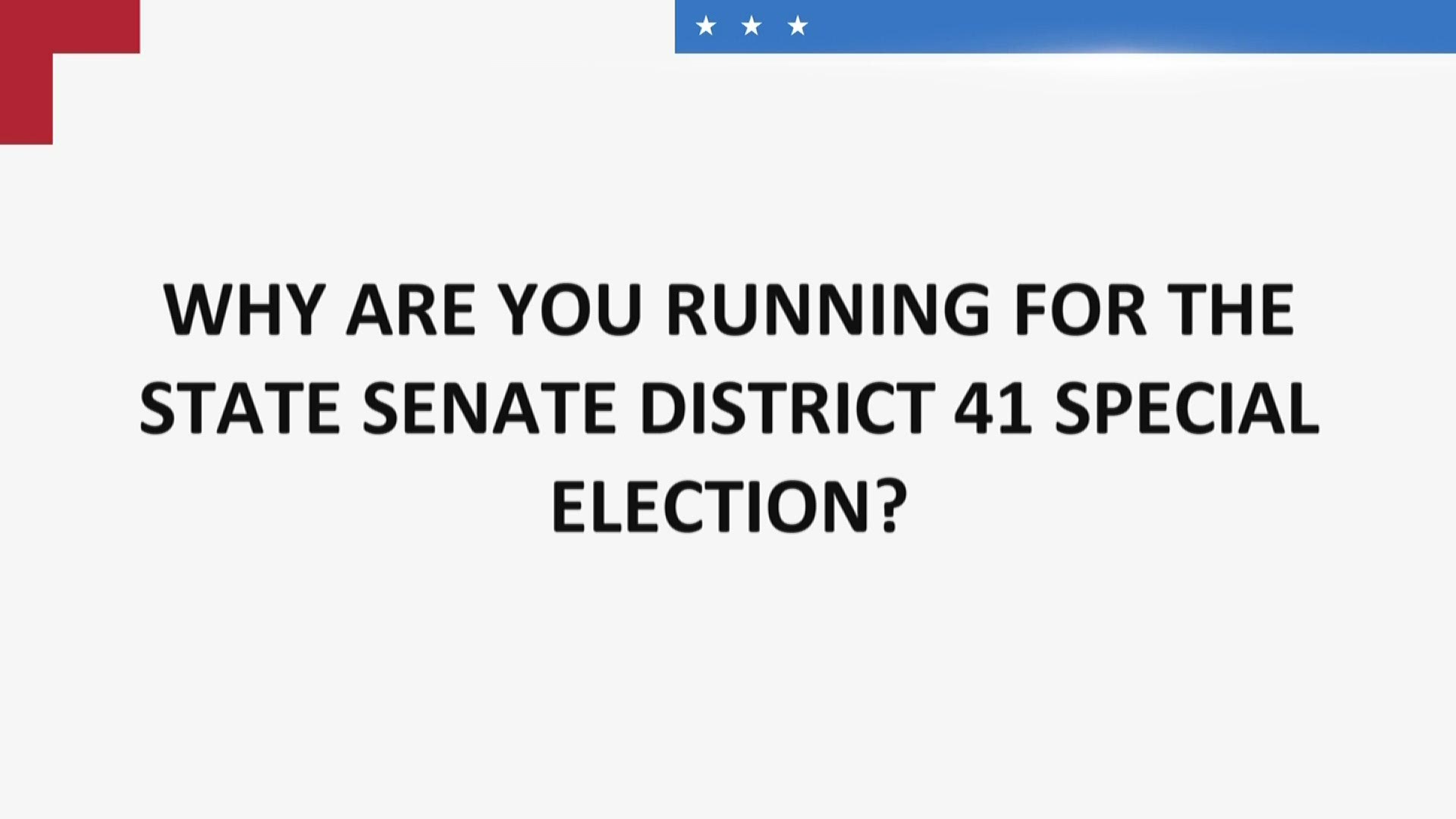The special election for State Senate District 41 is Tuesday, January 26.