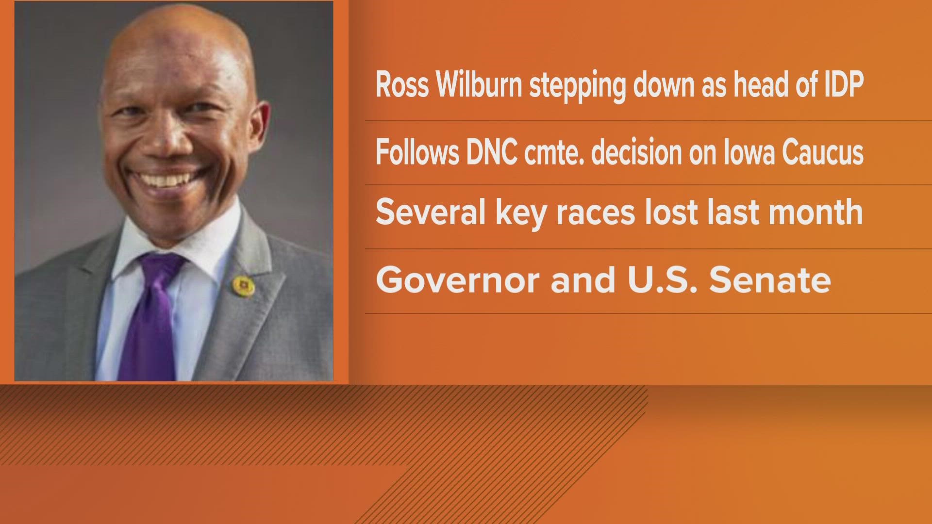 Ross Wilburn announced Saturday that he won't run for reelection as party chairman in January.