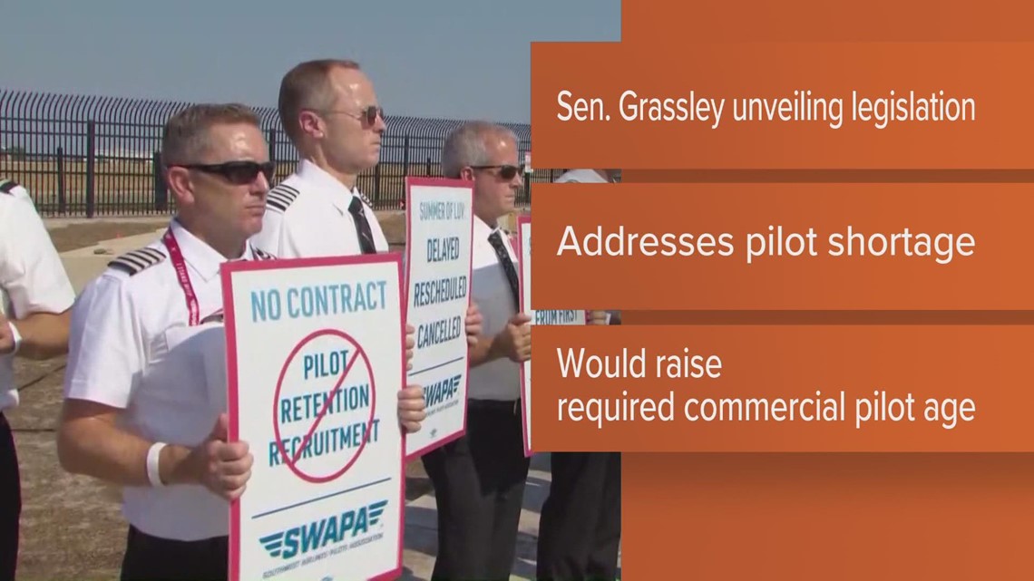 Sen. Chuck Grassley to unveil legislation addressing pilot shortage