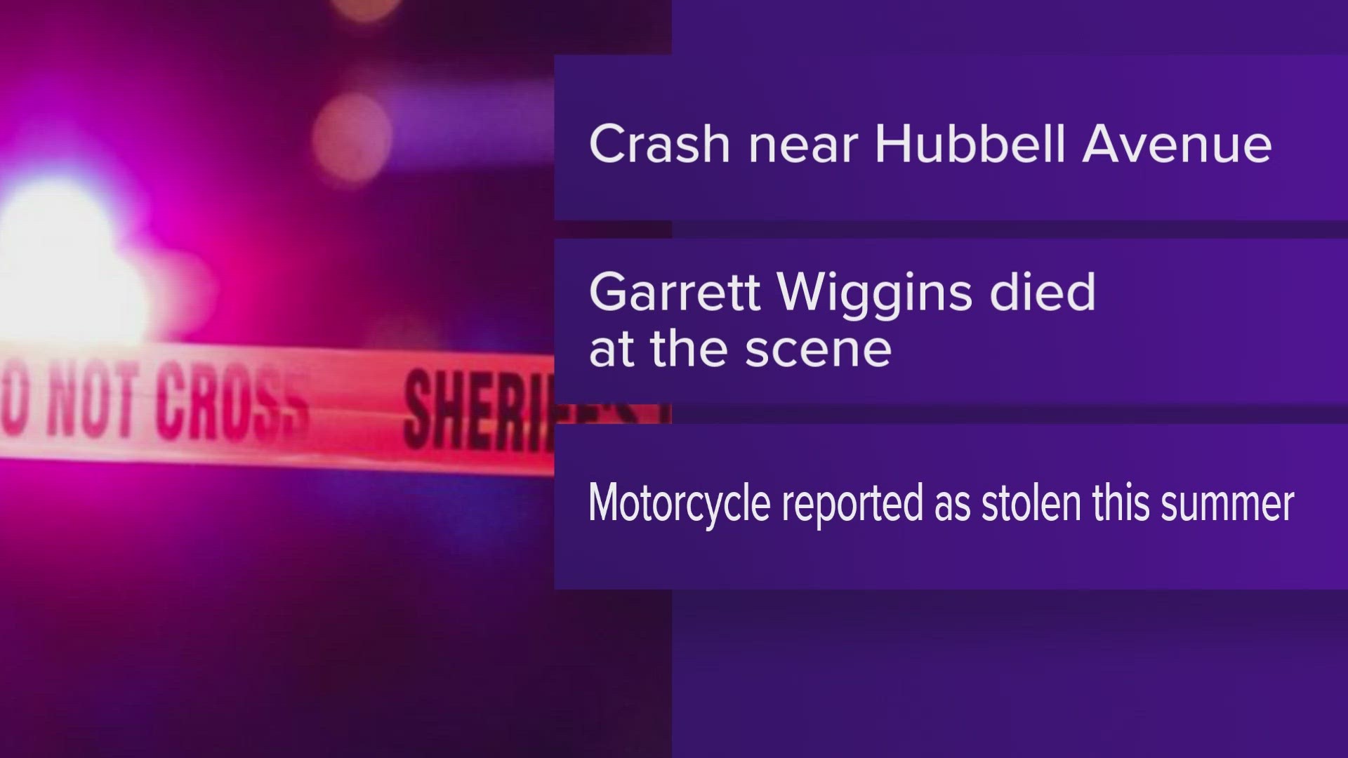 Police said the motorcycle was reported stolen, and that an Iowa State Patrol trooper saw the motorcycle traveling fast before attempting to conduct a traffic stop.