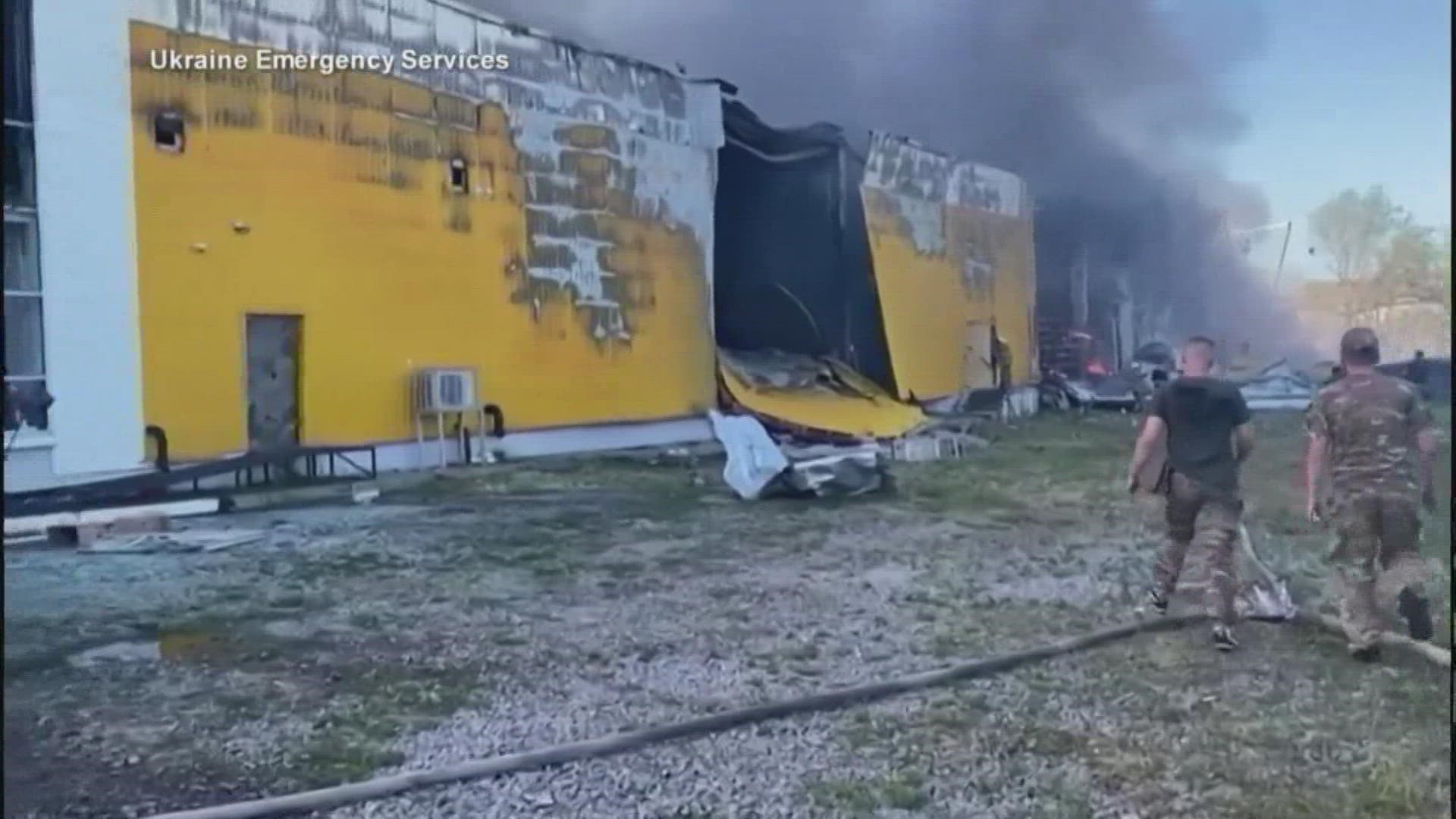 Ukrainian officials say scores of civilians may have been killed or injured in the attack on the city of Kremenchuk.