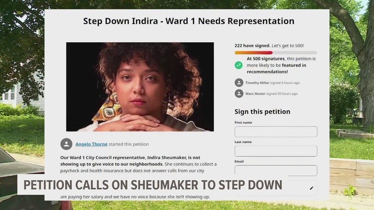 Petition calls on councilmember Indira Sheumaker to resign