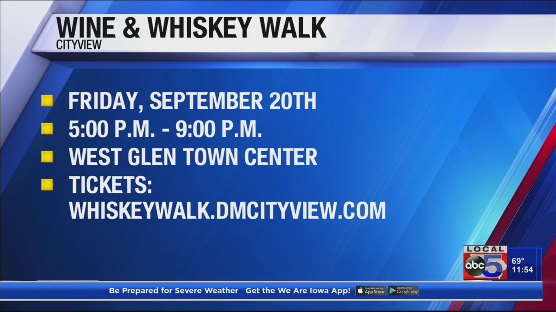 Cityview is hosting Wine & Whiskey Walk on September 20th.
