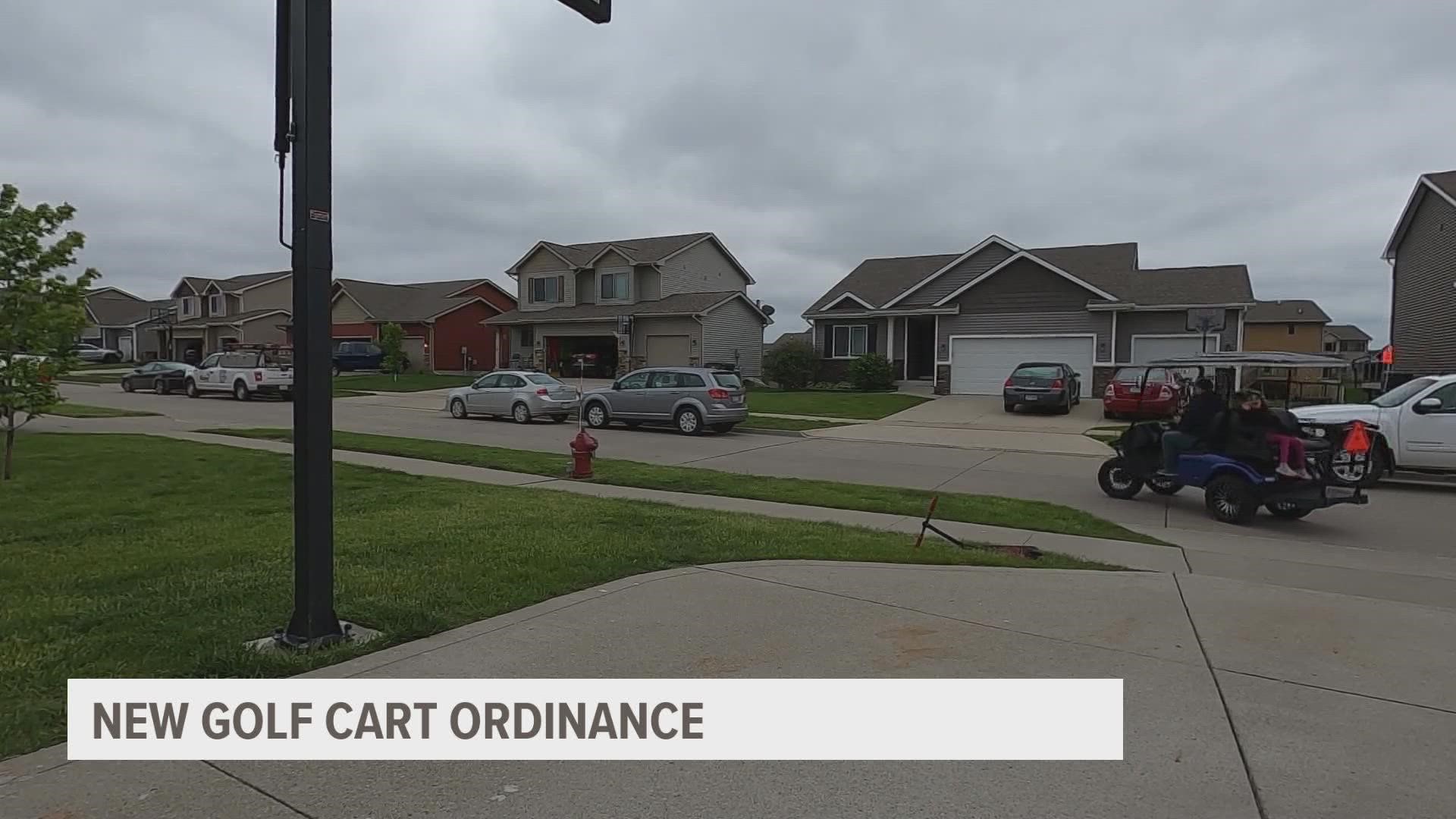 The city of Bondurant allows residents to drive on certain streets with golf carts under a new ordinance passed earlier this month.