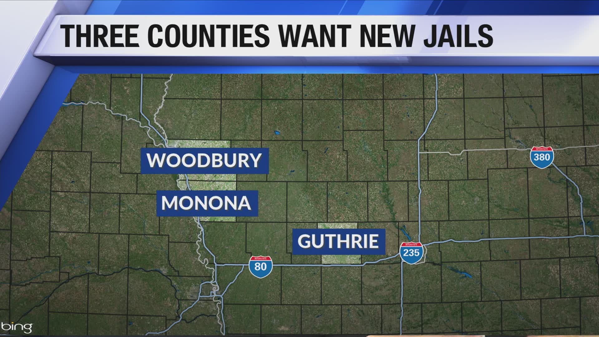 Guthrie, Monona and Woodbury Counties all have multiple violations of code within their jails.