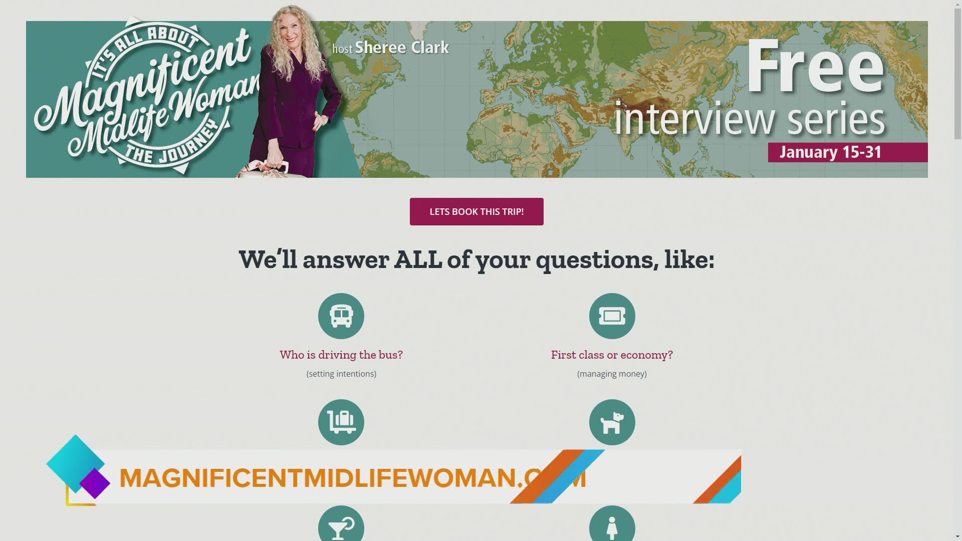 Sheree Clark of Fork in the Road has a helpful tool for self-improvement-It's Her January interview series, The Magnificent Midlife Woman: It's all about the journey