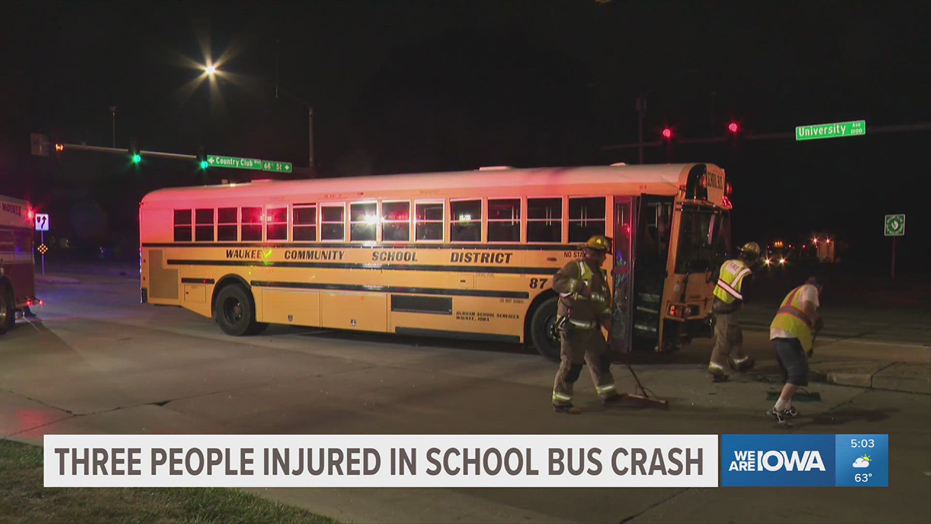 3 injured after Waukee school bus crashes with students on board ...