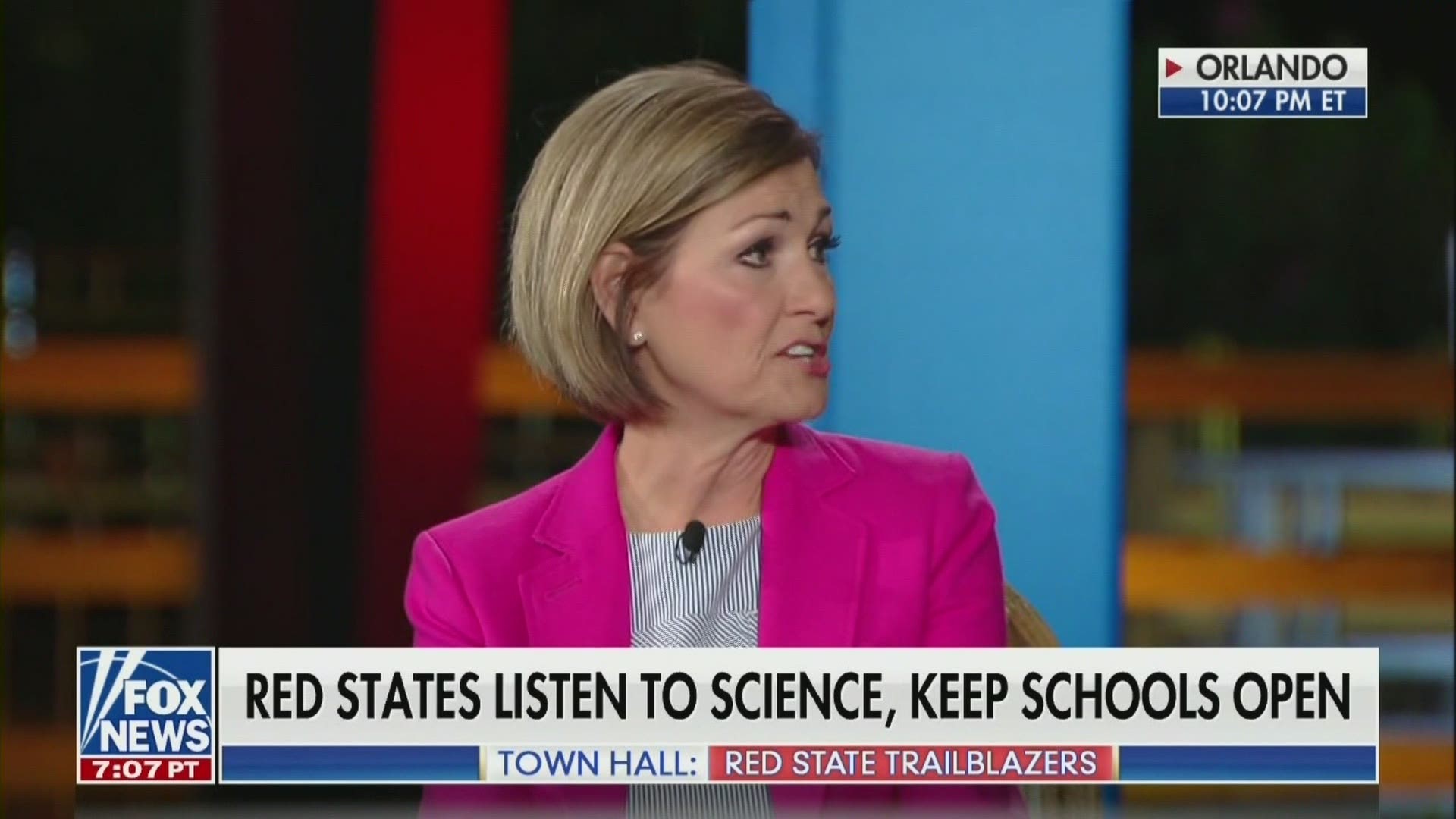 The Iowa governor appeared on Laura Ingrahm's conservative commentator town hall to discuss how she's handled the COVID-19 pandemic.
