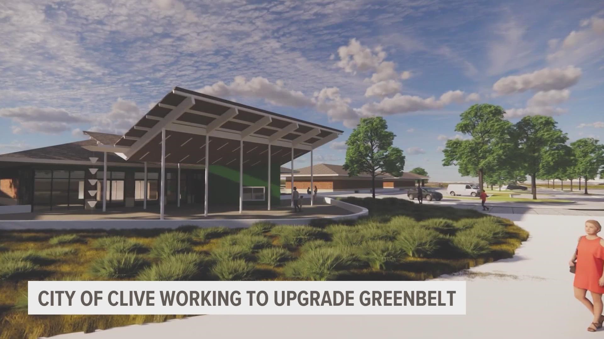 City of Clive is looking to improve parts of the Greenbelt in a new project called Greenbelt Landing. It'll tackle stormwater management and additions like a stage.