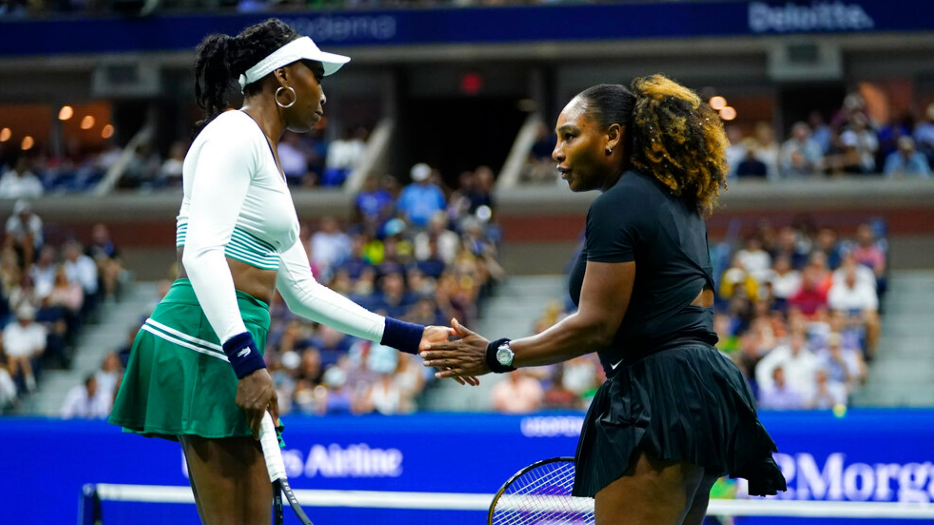 When the match ended, the sisters hugged each other. They left the court to a standing ovation.