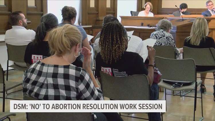Des Moines City Council votes against abortion resolution work session