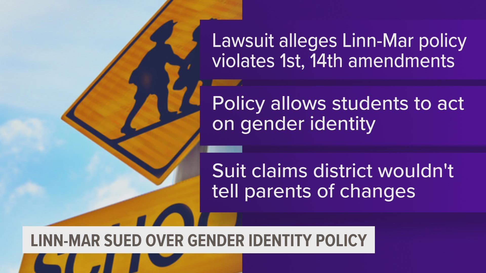 The lawsuit alleges the Linn-Mar schools' administrative regulations violate the first and 14th amendments.