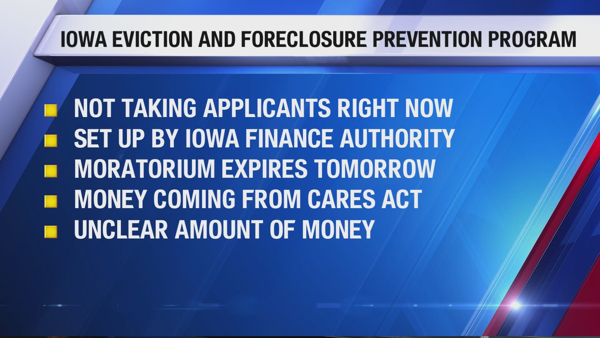 Des Moines Mayor Frank Cownie on expiration of moratorium on evictions and foreclosures