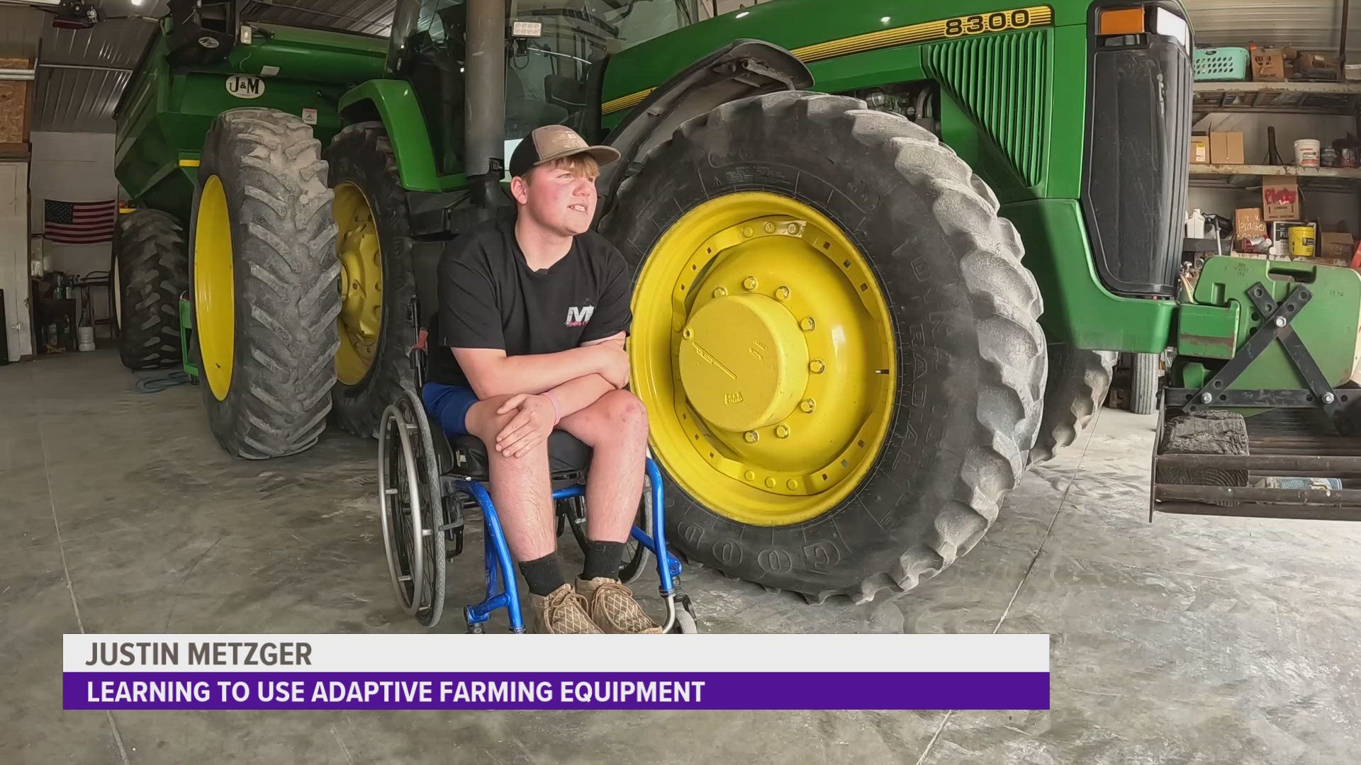 Justin Metzger said he took a corner too quickly on his dirt bike, and went airborne. After months of rehab and therapy, he is back on his family farm working.