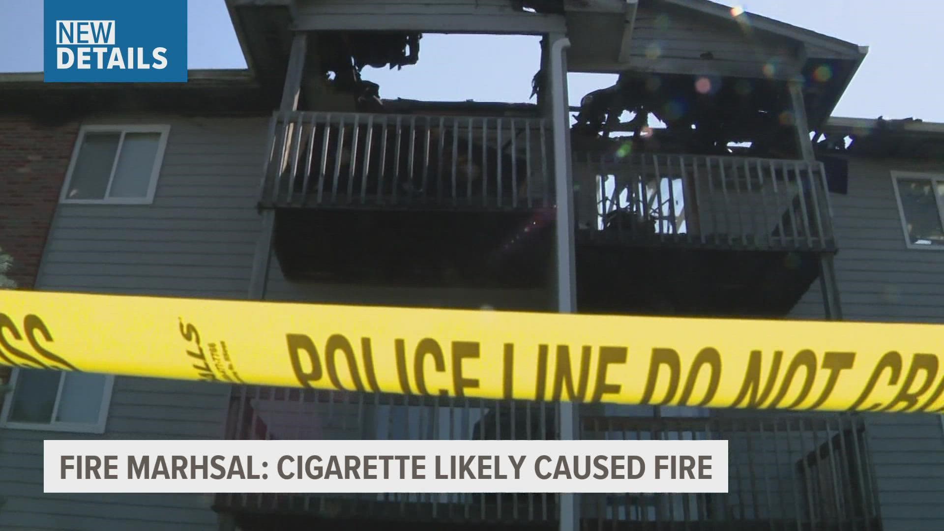 Fire Marshal Craig Fraser told Local 5 a resident had put out their cigarette on a deck before the wind shifted and likely sparked the fire.
