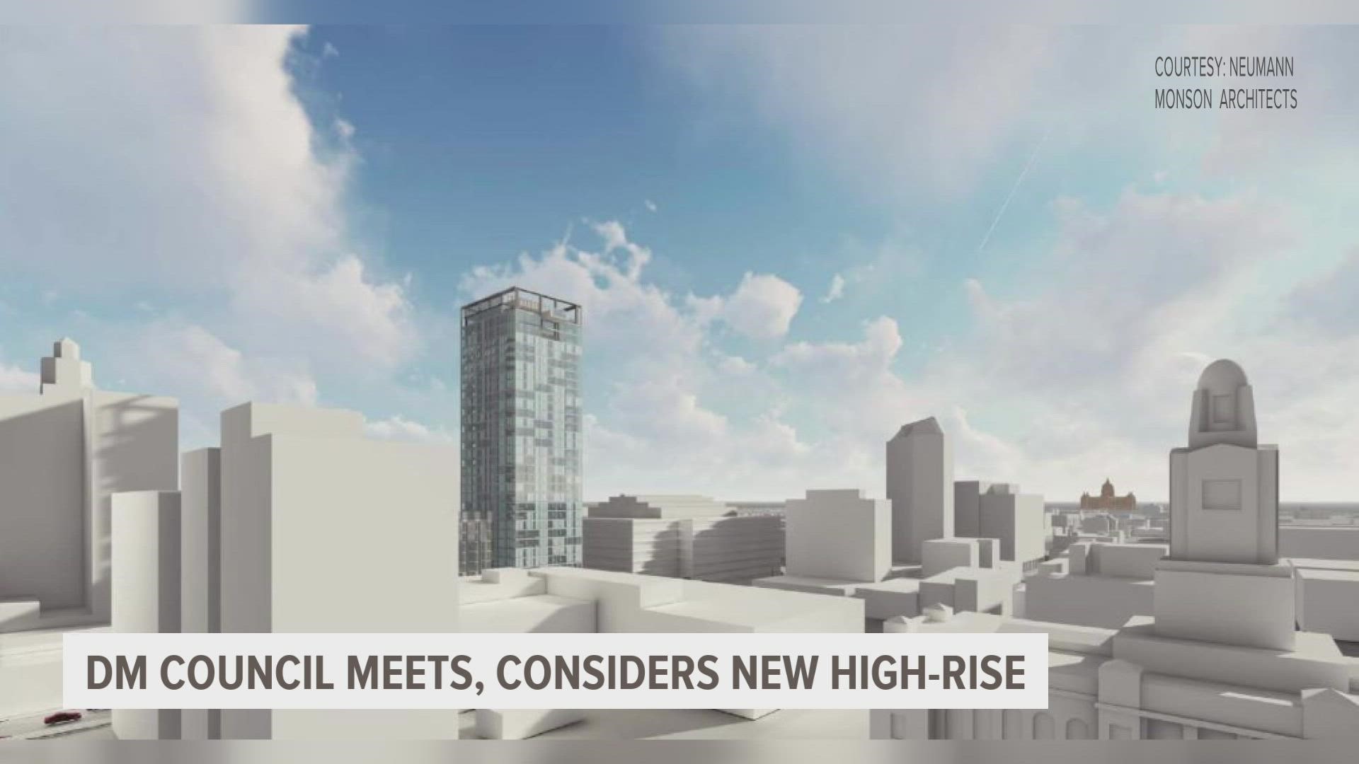 The resolution would allow the city to move forward with negotiations surrounding the construction of a a 33-story, multi-family apartment tower at 515 Walnut St.