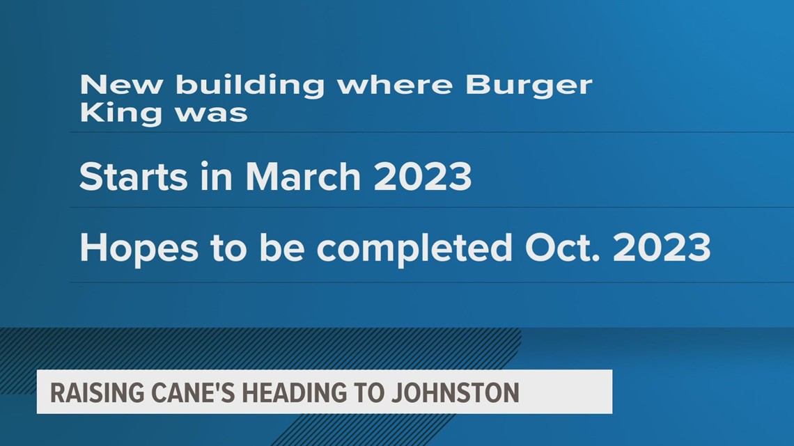 Raising Cane's coming to Johnston in 2023