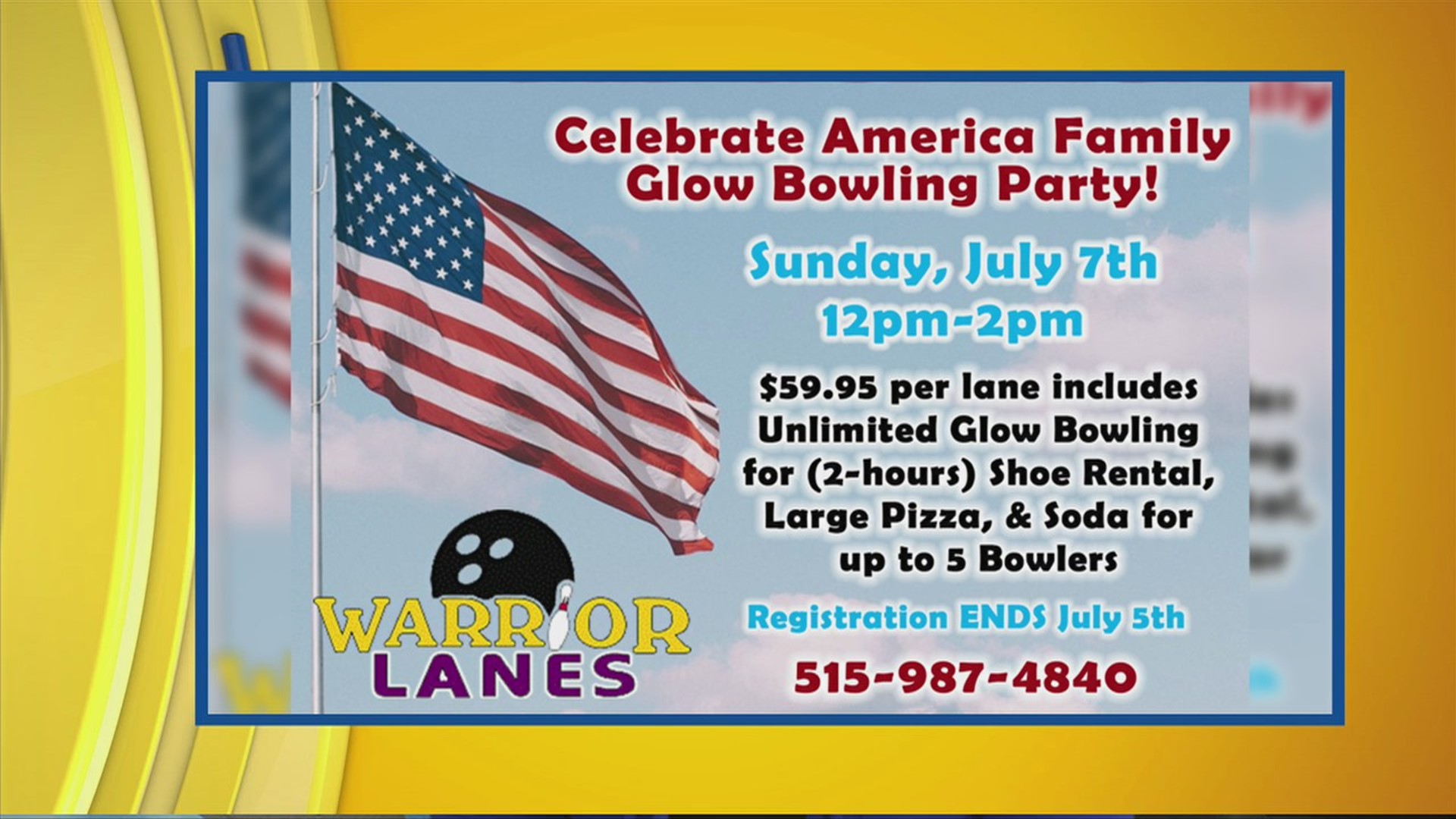 Warrior Lanes - Celebrate America Bowling Party