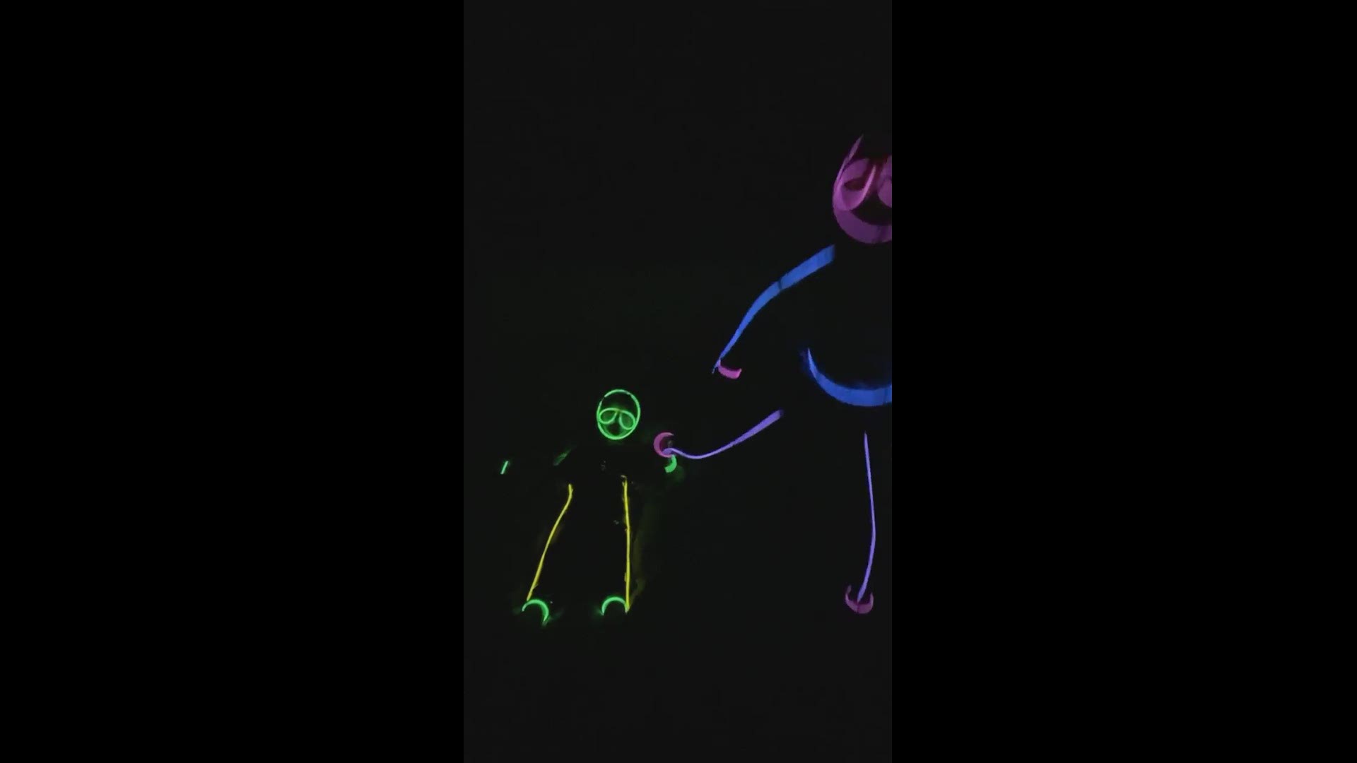 Dancing in the dark with glow sticks