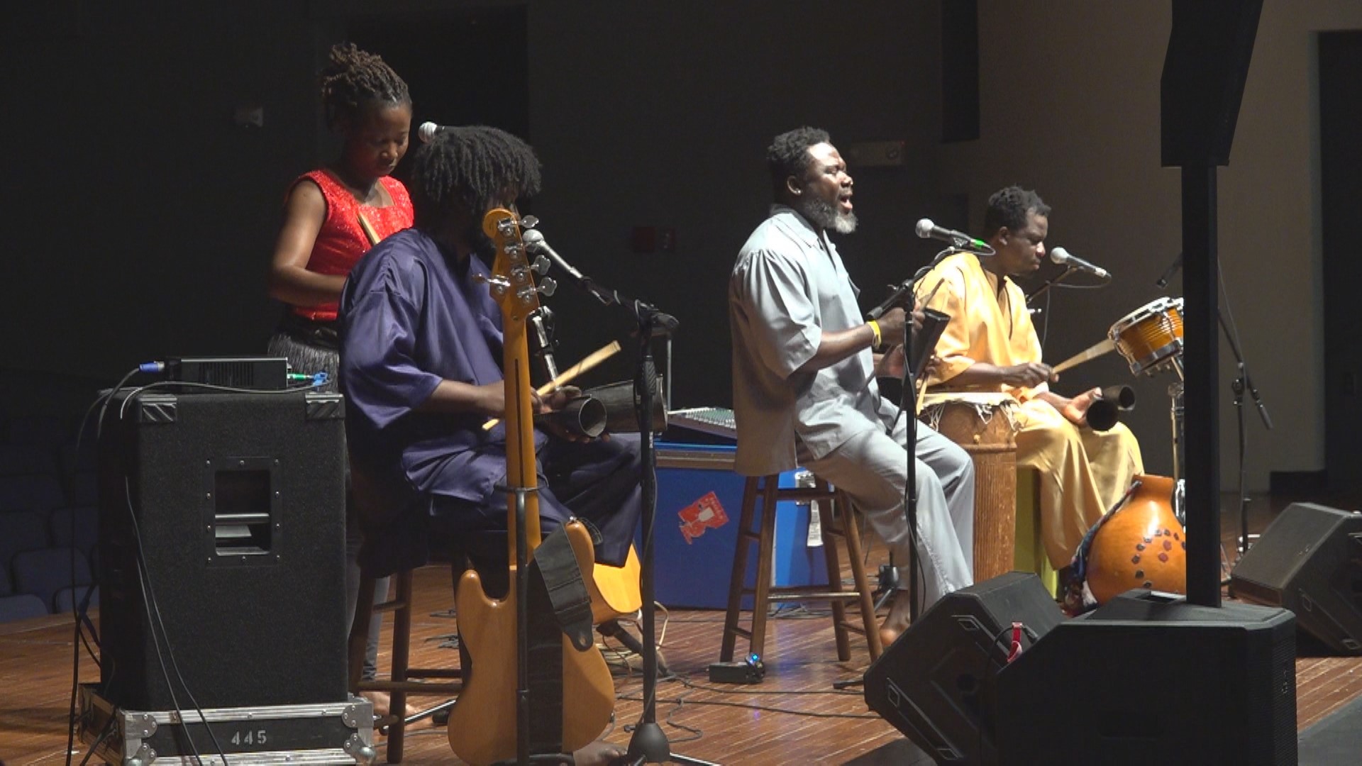 Oskaloosa's 2023 Arts Midwest World Fest kicked off Monday morning with the drumbeats and music of Okaidja Afroso performing at the George Daily Auditorium.