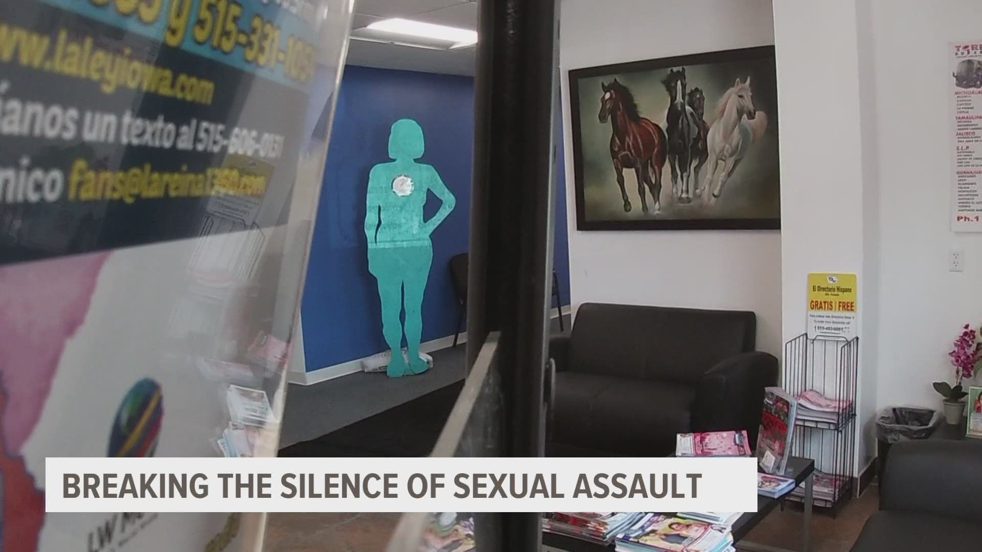 Nonprofit organization L.U.N.A placed turquoise silhouettes in areas frequented by the Latinx community, to raise awareness about sexual assault.