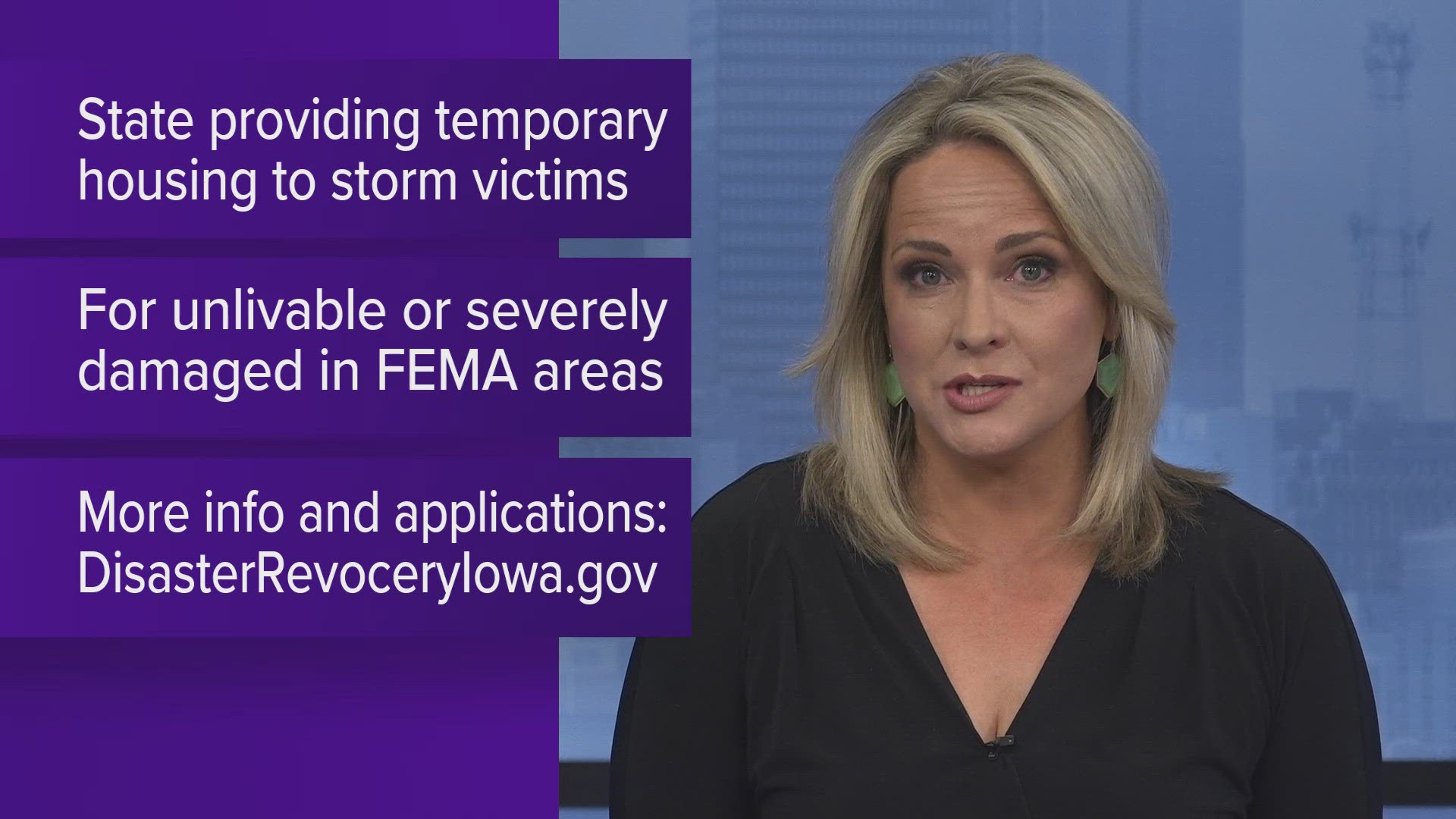 The program provides emergency shelter for those critically impacted by recent severe weather.