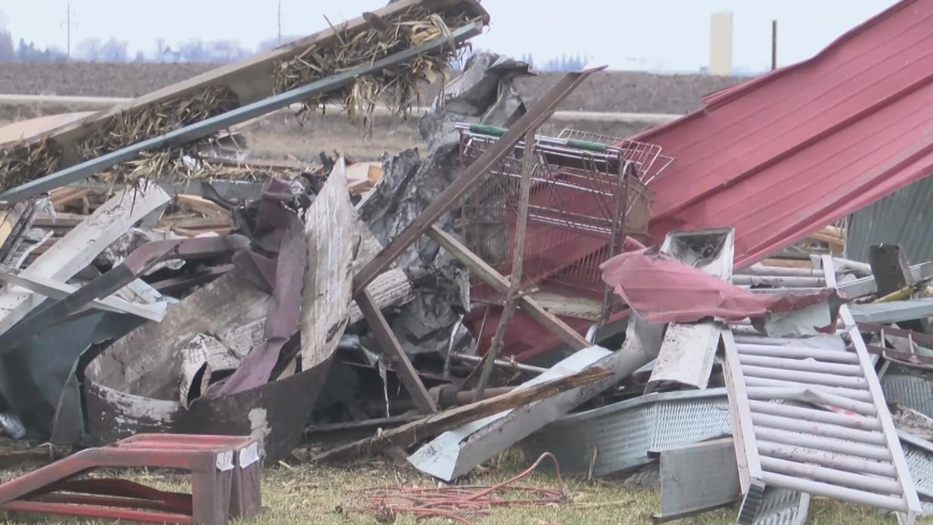 Approximately a dozen buildings sustained severe damage in what the National Weather Service has confirmed was an EF-2 tornado.