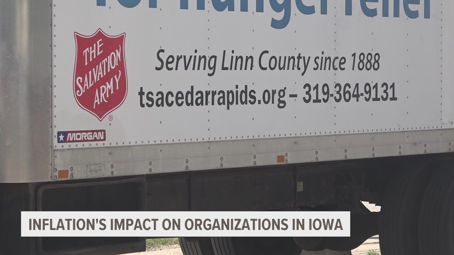 A Salvation Army in Cedar Rapids is noticing the effects of inflation as they continue to serve meals to the hungry.