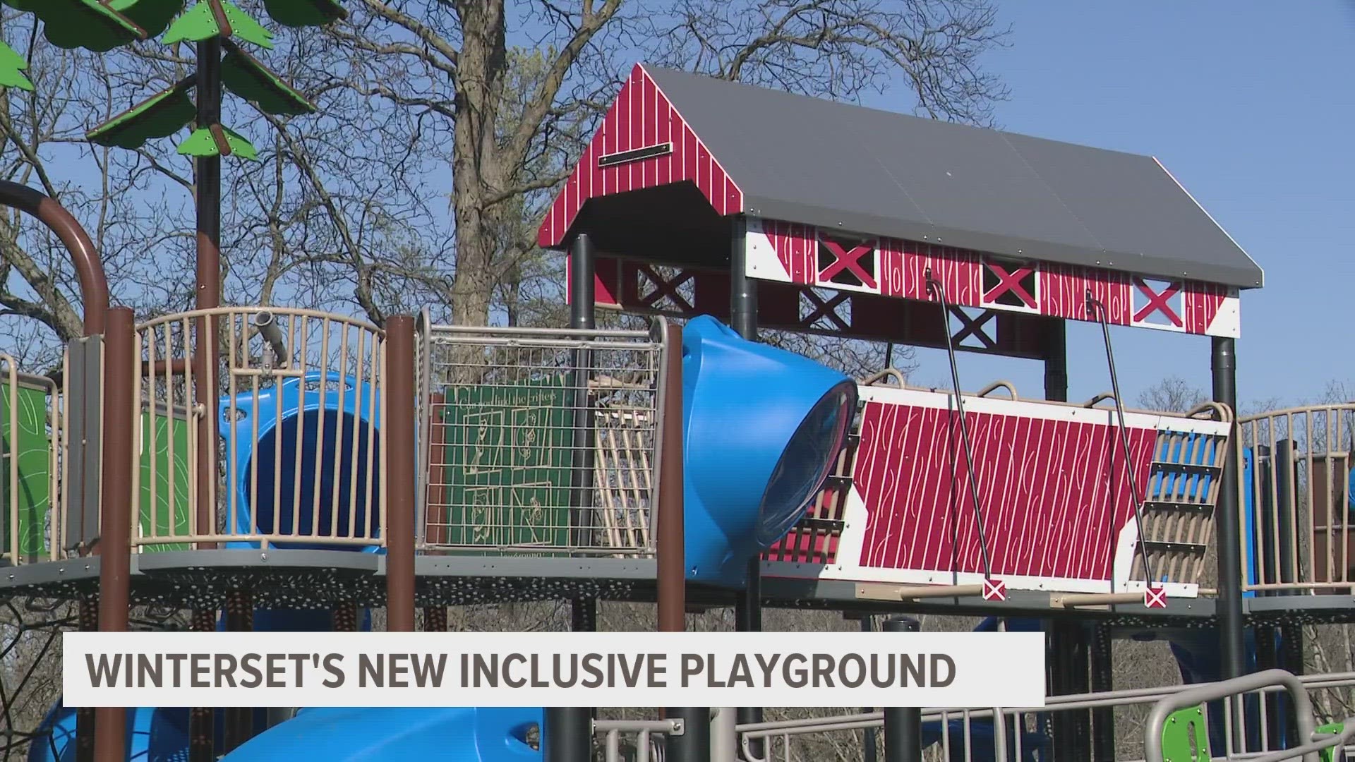 The new playground includes accessibility features like a grass turf, lots of ramps and a height-adjustable changing table.