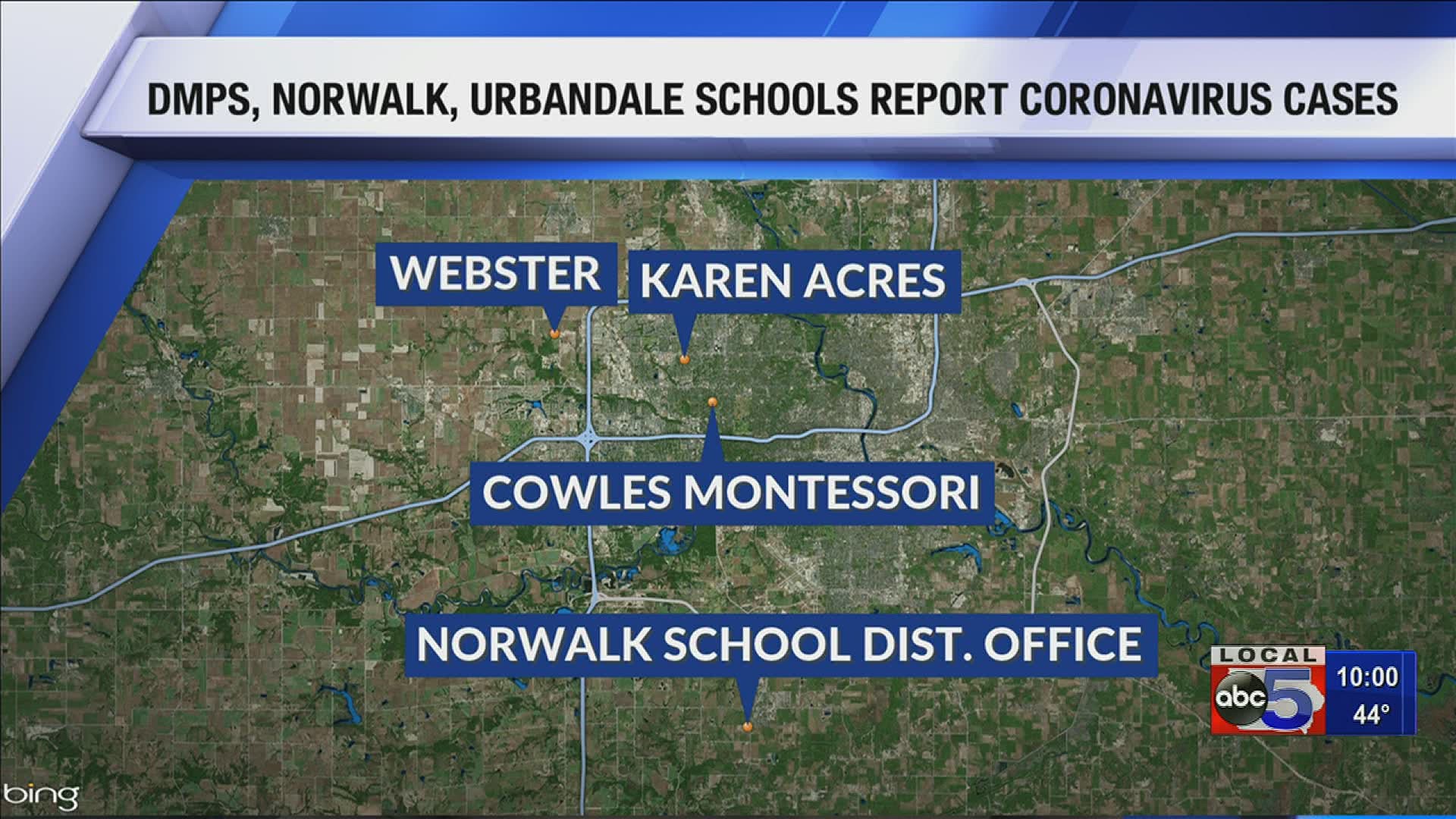 Three Des Moines area teachers have tested positive for COVID-19.