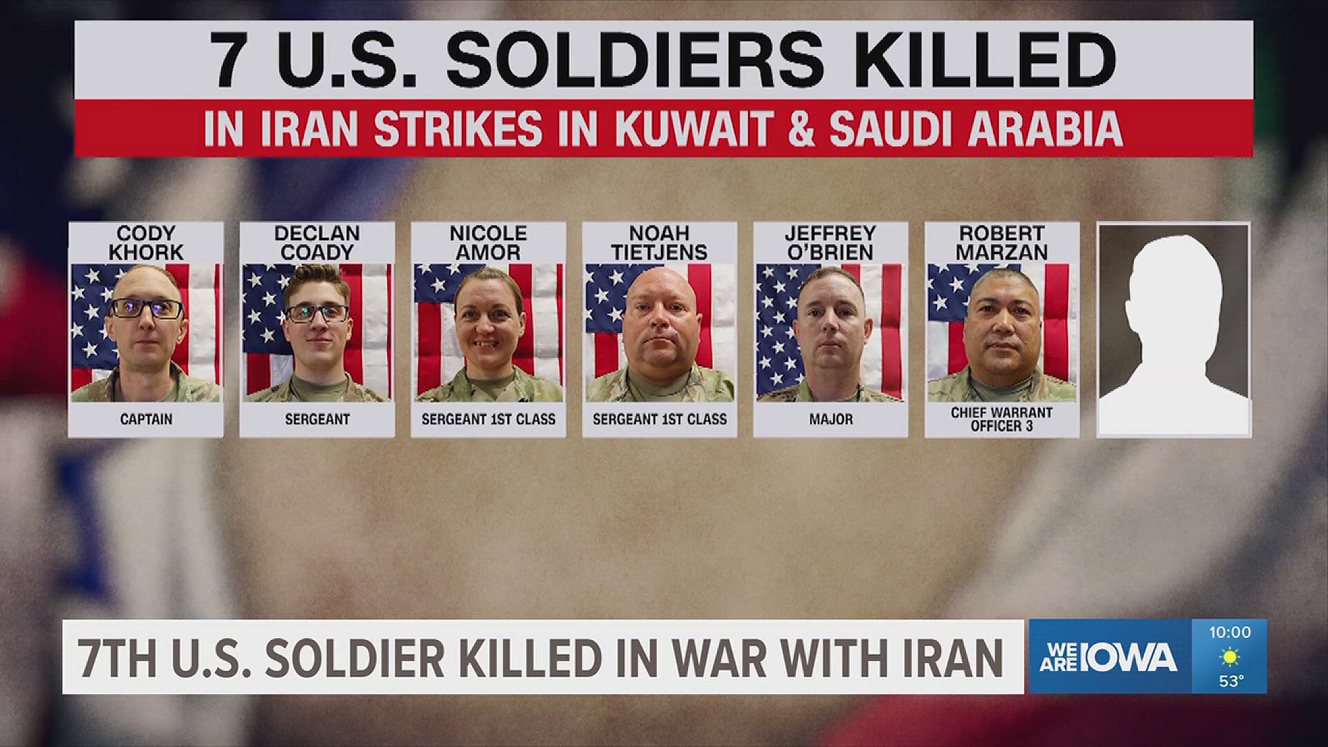 US Central Command says seventh service member has been killed in Iran ...