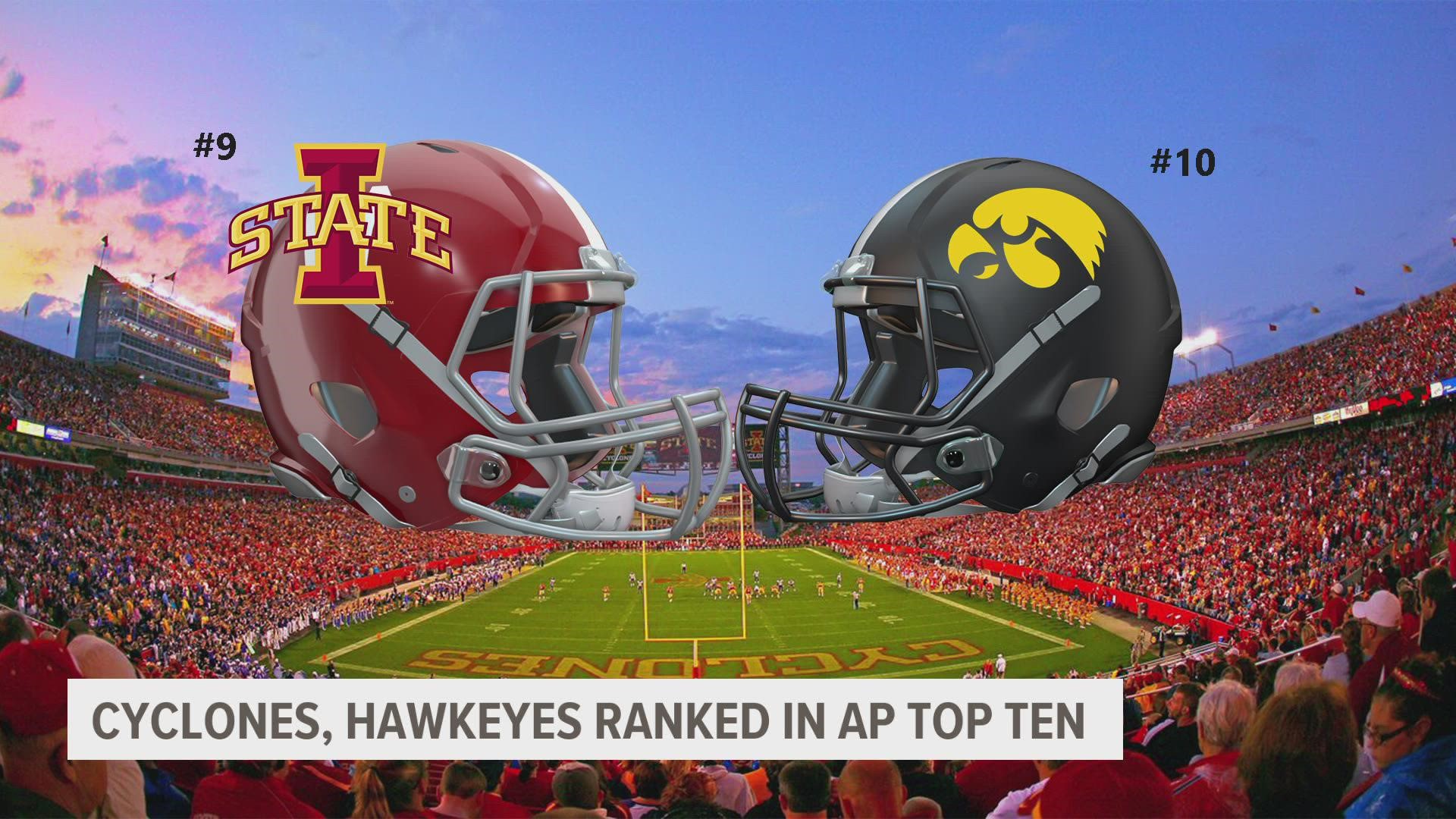 Both teams are in the AP Top 25, Cyclones taking the No. 9 spot and the Hawkeyes taking No. 10.