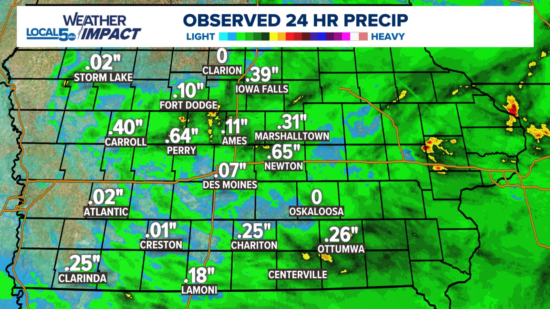 Several communities across the state have received a total of 1-3" of rain over the las three days.
