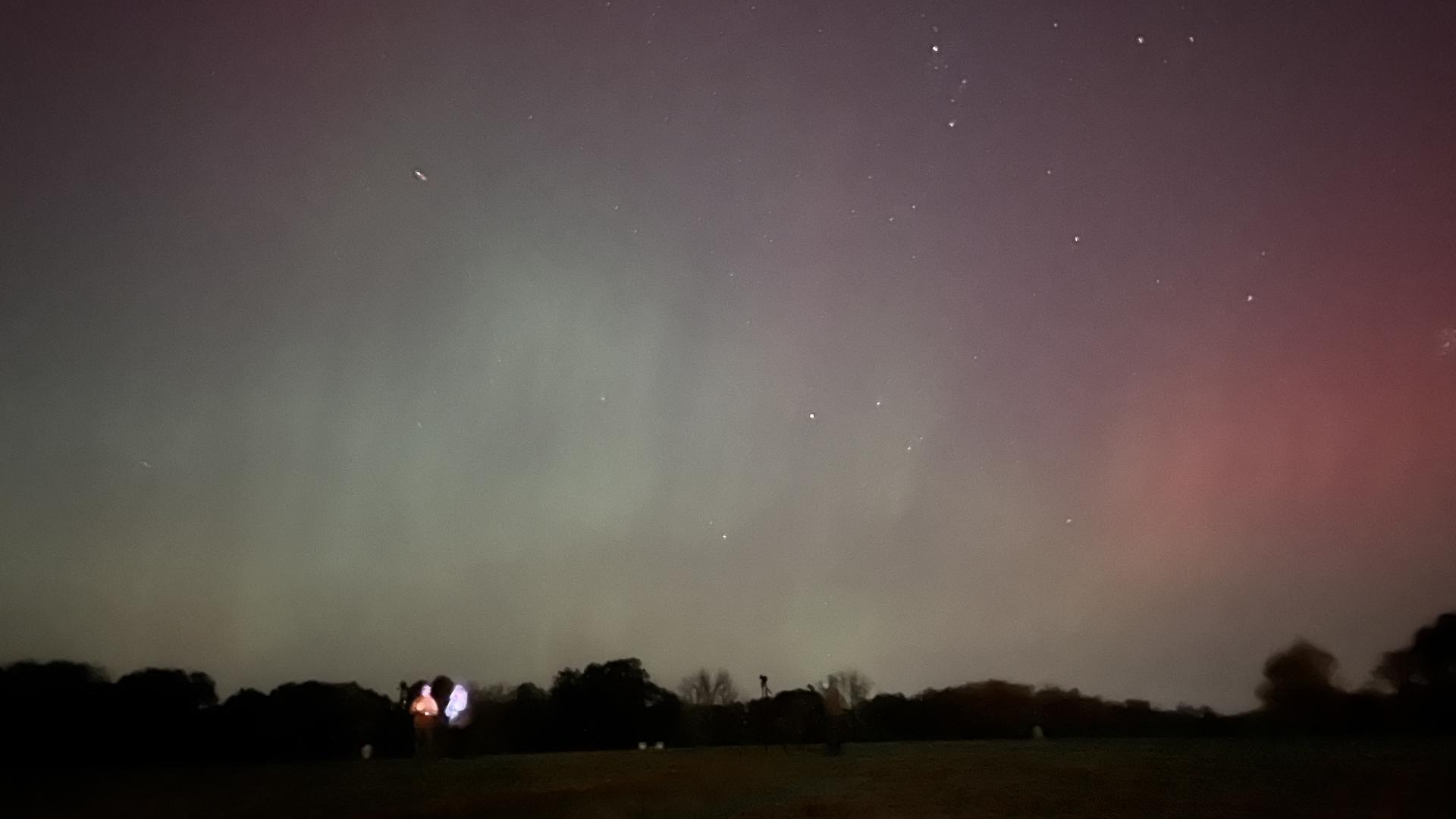 Northern lights at White Rock Conservatory in Coon Rapids