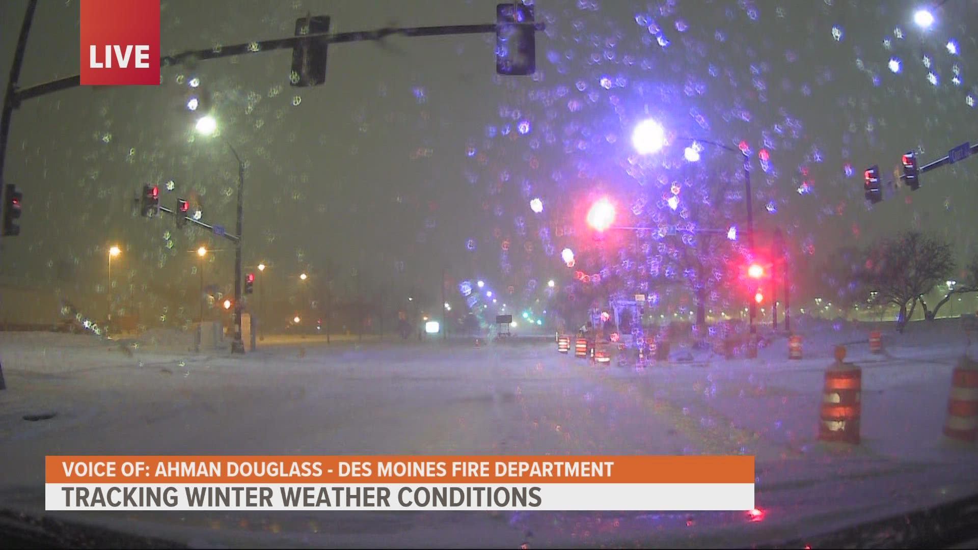 Ahman Douglass of the Des Moines Fire Department discusses responding to injuries during the winter storm, space heater fires and carbon monoxide poisoning.