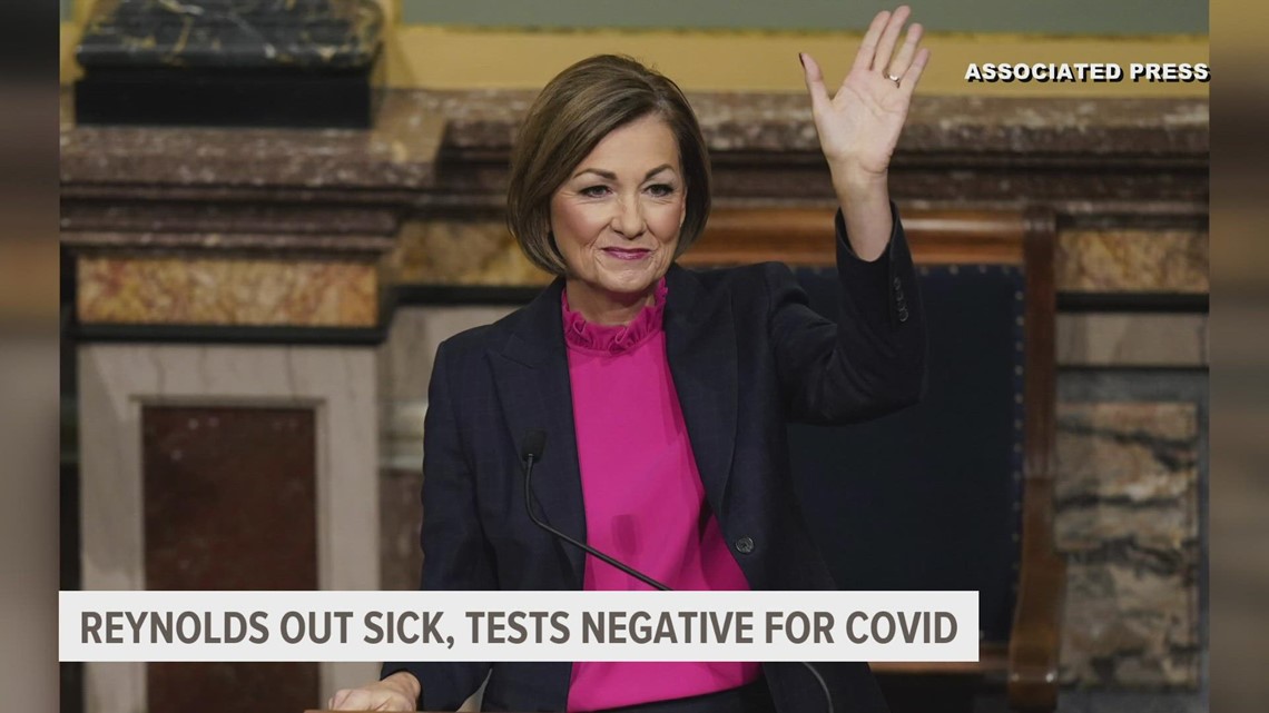 Iowa governor out sick, tests negative for COVID-19