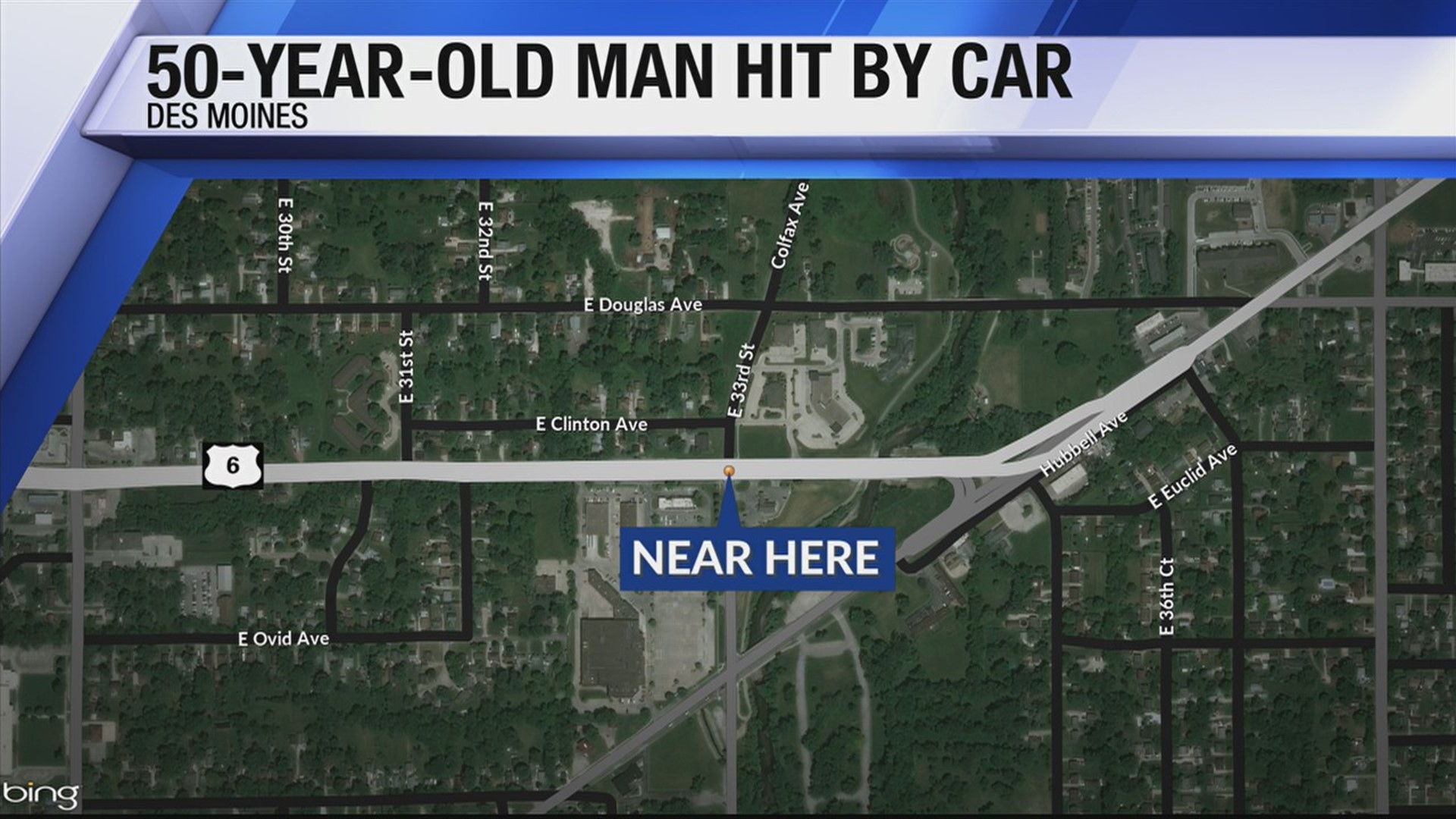 Man struck by vehicle in Des Moines