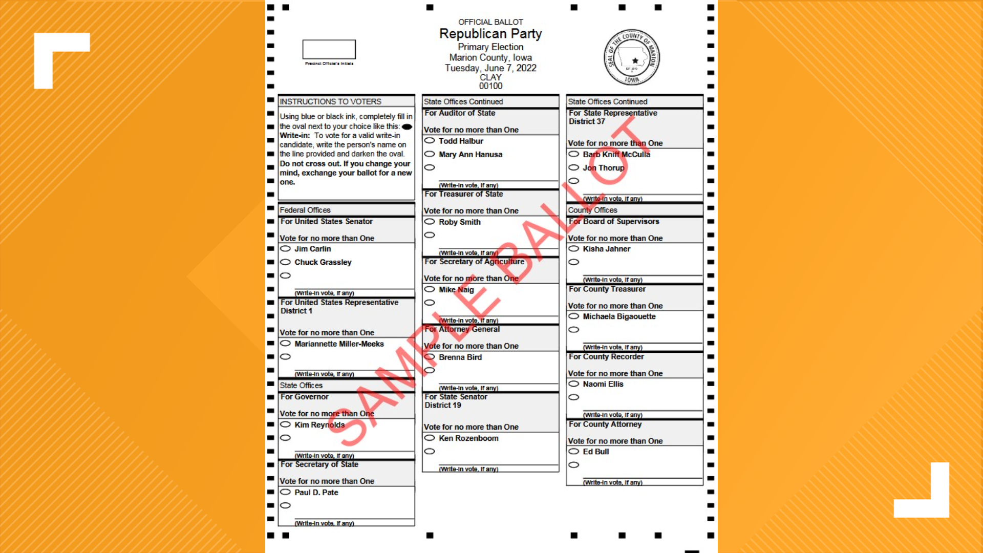 Iowa Primary Election 2022 How to find your ballot