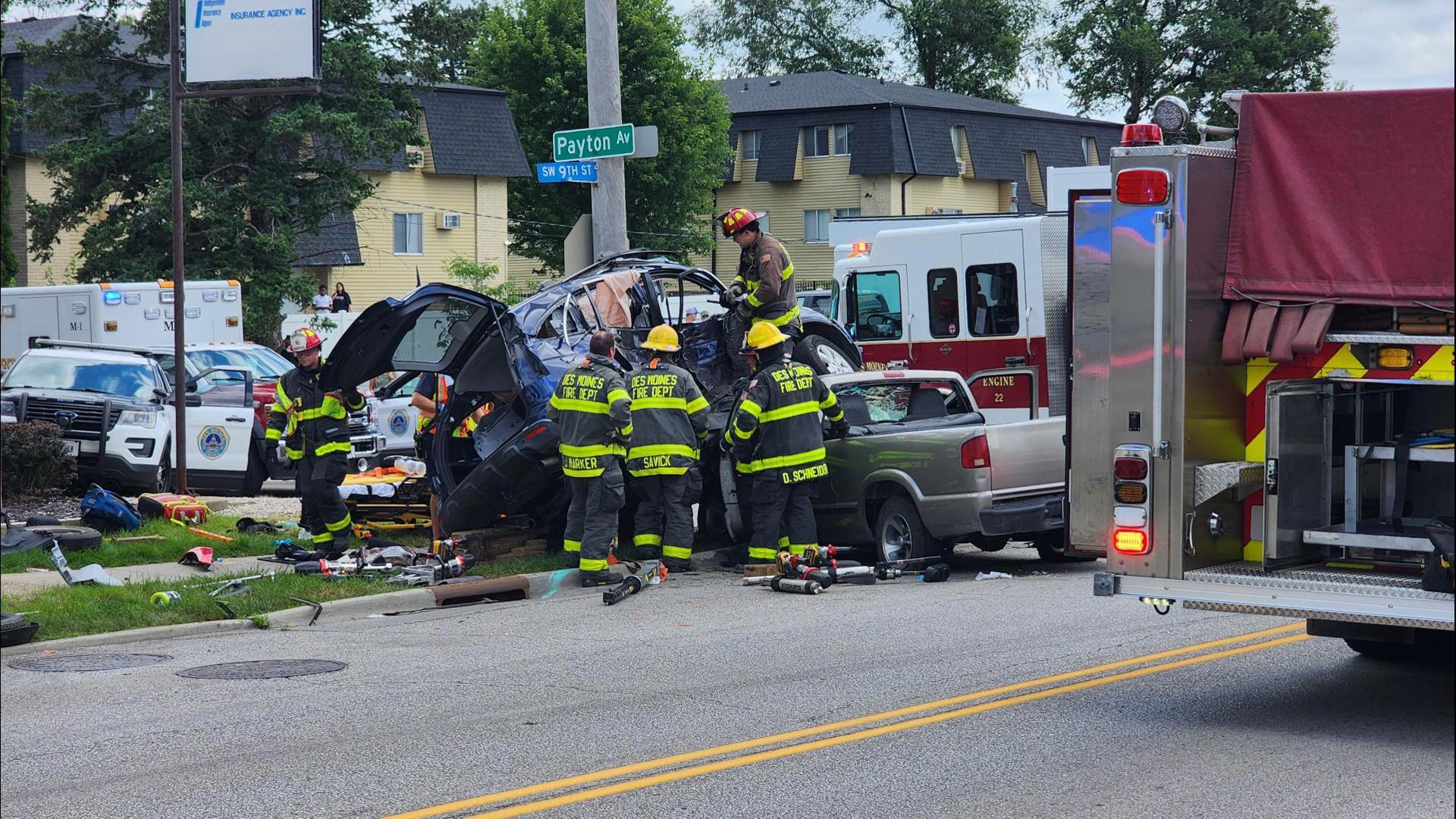SW 9th Street was temporarily closed to all lanes of traffic between Randolph Street and Frederick Street due to the crash.