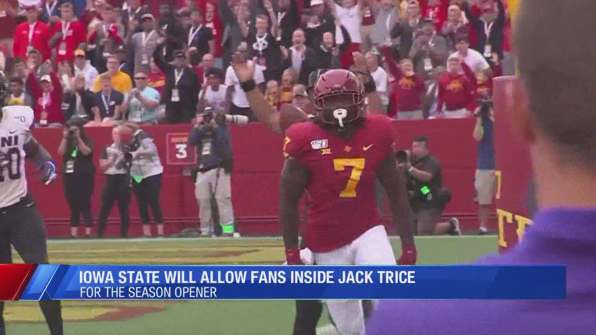 ISU Athletic Director Jamie Pollard says if fans can't follow mitigation efforts at the first game, no fans will be allowed to future games at Jack Trice Stadium.