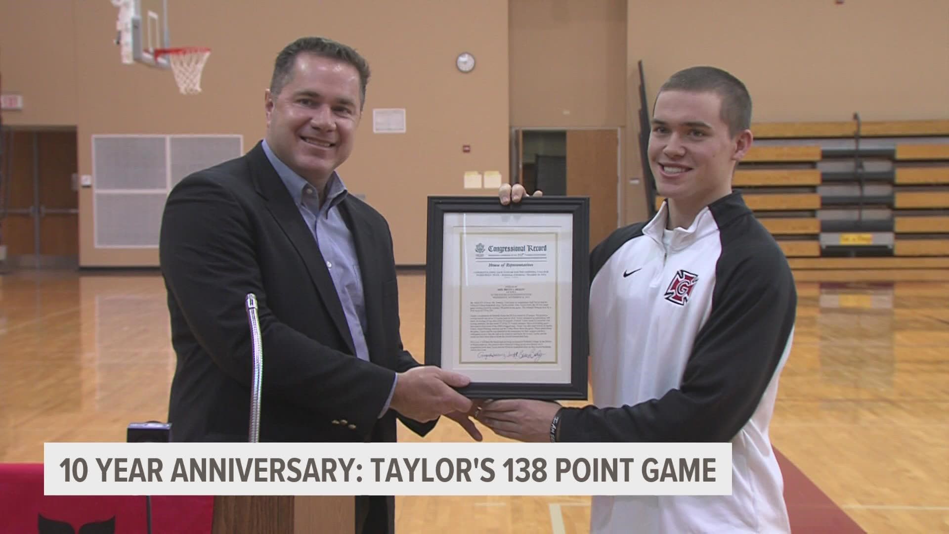 Ten years ago, Jack Taylor made history, scoring 138 points in a game against Faith Baptist Bible College.