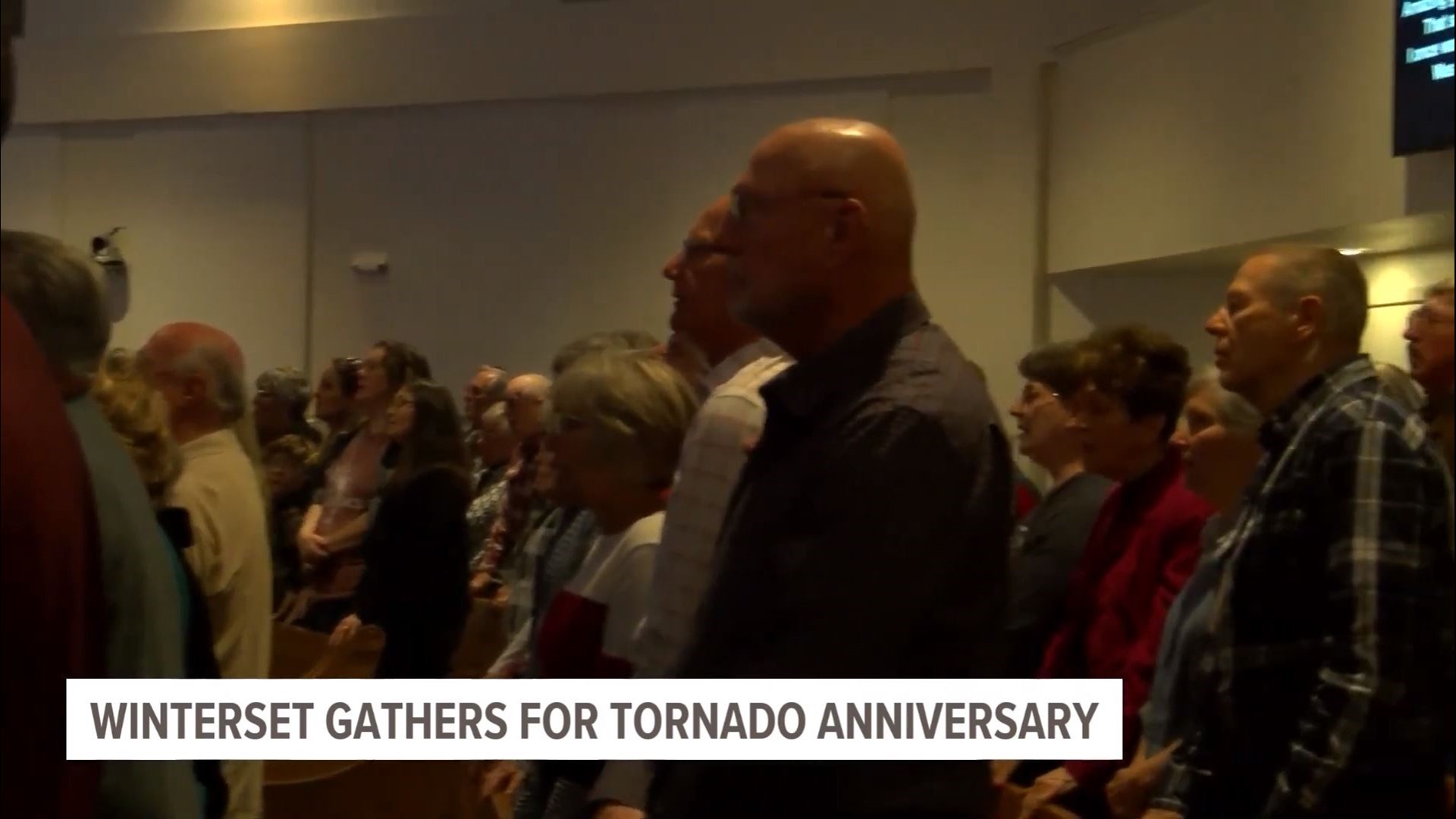 The gathering was held at New Bridge Church, which was a donation center for affected families in the tornado's aftermath.