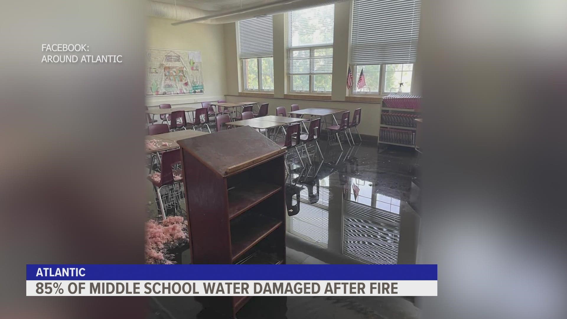 Around 330 students and 50 staff members are being relocated. First-year teacher Katie Hedegaard had just finished setting up her classroom before the fire started.