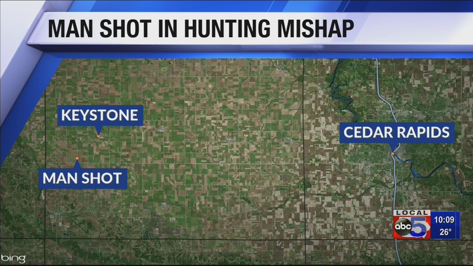Man shot in hunting mishap in Eastern Iowa