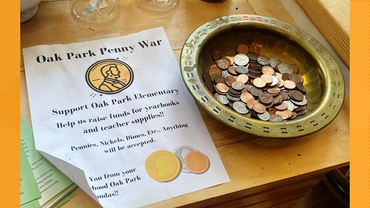 Oak Park Elementary, neighborhood businesses hold 'penny war' fundraiser