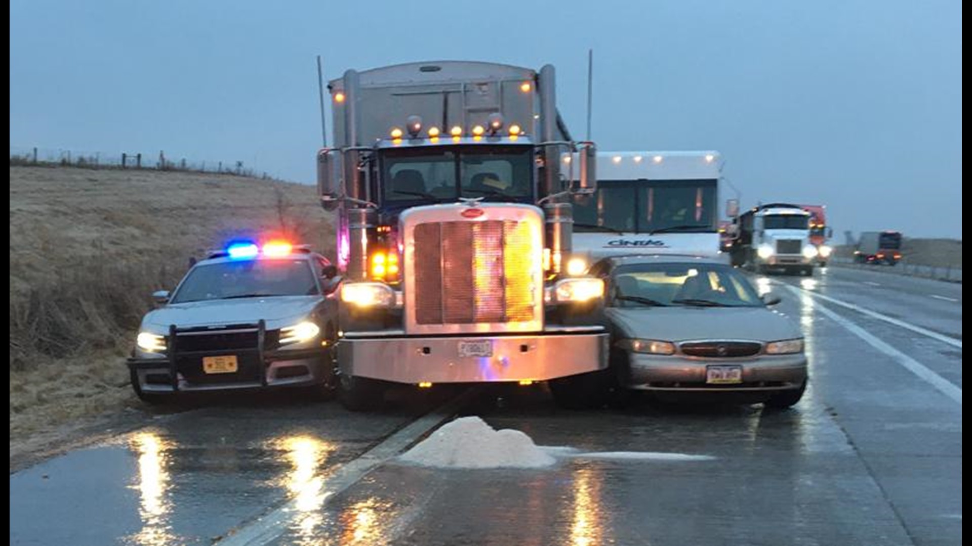 State Trooper’s Car Sideswiped By Semi In Eastern Iowa | Weareiowa.com