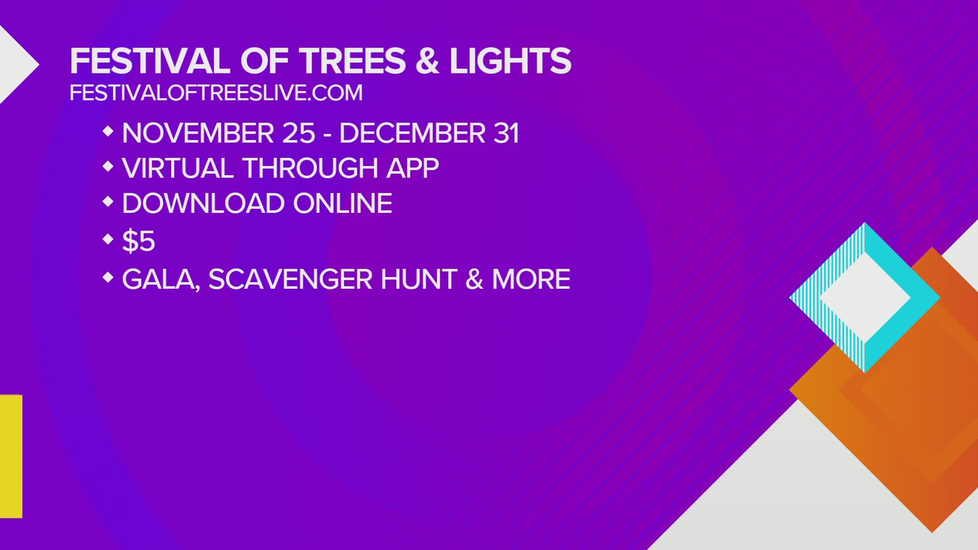 The Festival of Trees and Lights is virtual this year and run through a special app