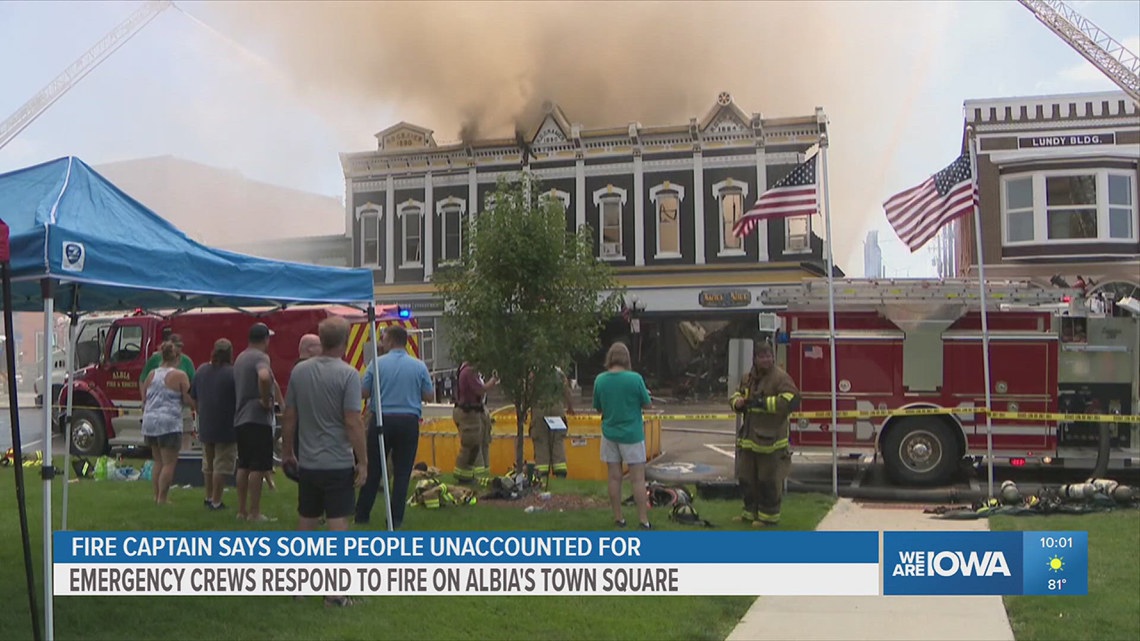 1 person unaccounted for in building fire on Albia's town square