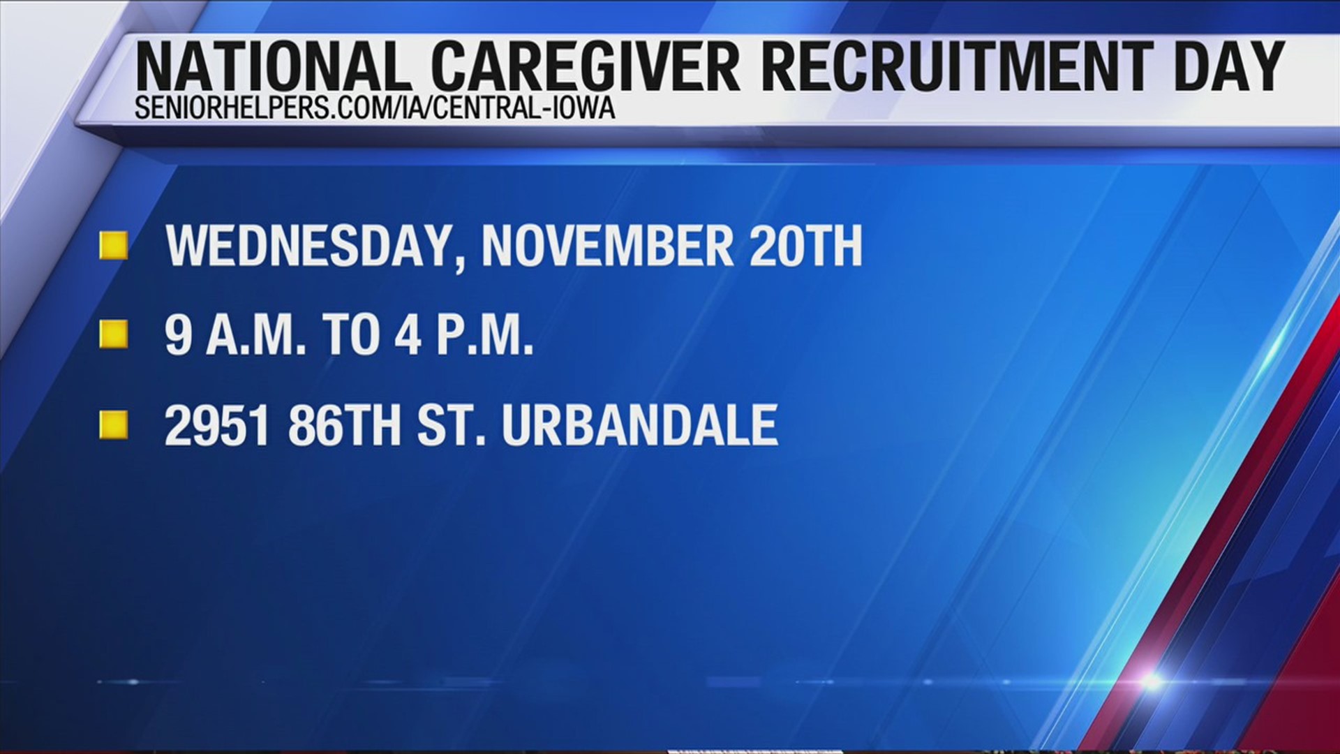 Wednesday is National Caregiver Recruitment Day, and Senior Helpers Caregivers is looking for individuals in the community to help local seniors.